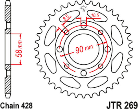 JT Sprockets Rear Sprocket for Kymco Spike 125