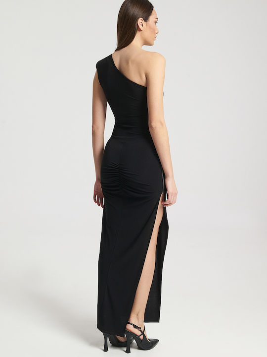 Summer Maxi Dress for Wedding Christening Off-Shoulder Black
