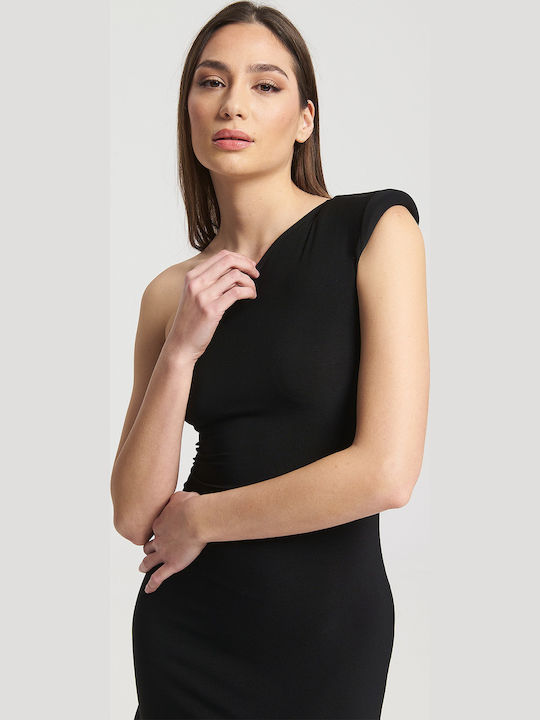 Summer Maxi Dress for Wedding Christening Off-Shoulder Black