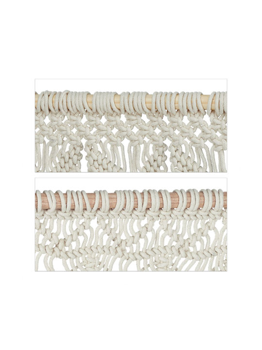 Set 2 Pieces Cream Wall Macrame Decor Dimensions 60 X 30 X 1.5 Cm Each Relaxdays