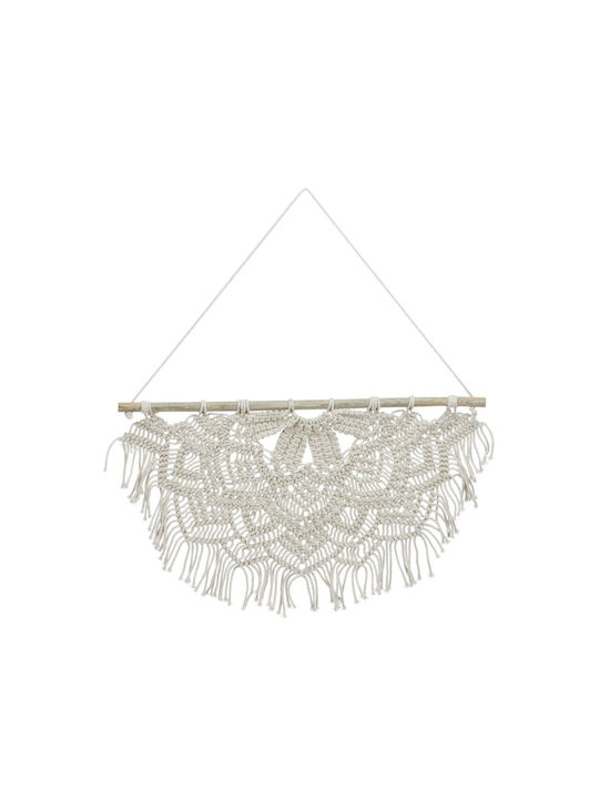 Decorațiune de perete macrame crem Dimensiuni 65 X 60,5 X 1,5 cm Relaxdays