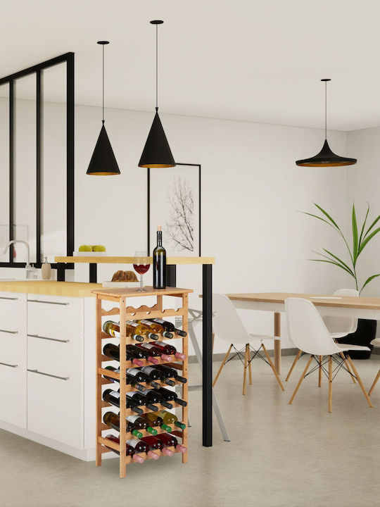 Relaxdays Wine Bottle Rack 28 Bottles Bamboo Natural 94 X 47 X 29 Cm