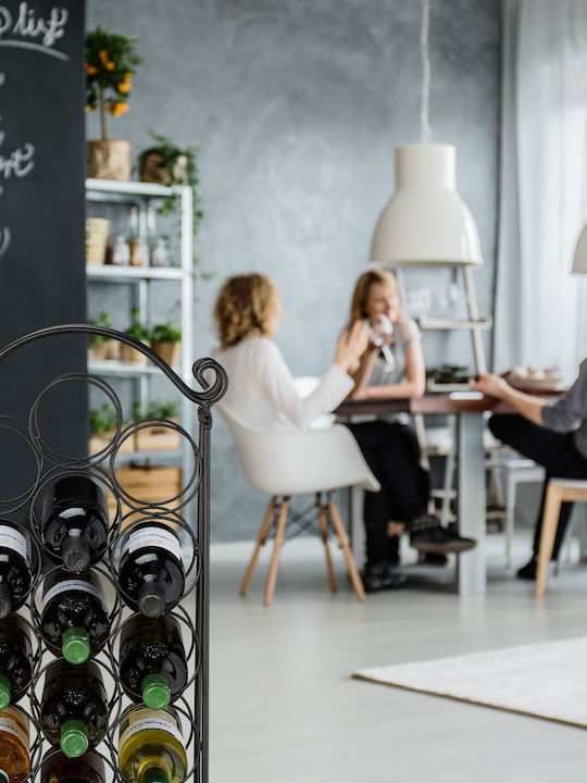 Relaxdays Metal Wine Bottle Rack 21 Bottles Black 88 x 33 x 20 cm