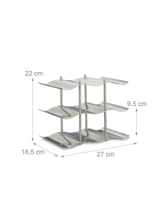 Relaxdays Wine Bottle Holder Stainless Steel 9 Bottles 22 X 27 X 16.5 Cm