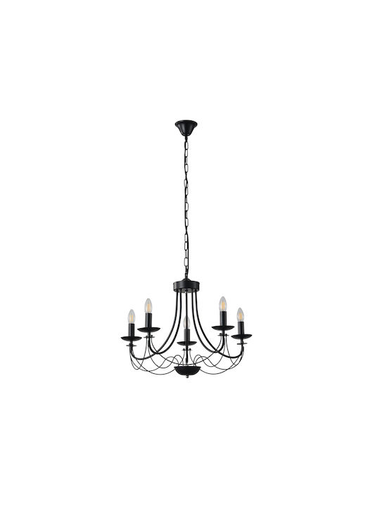 Eurolamp Πολυέλαιος Ø63cm με Κεράκια Μαύρος Eurolamp Πολυέλαιος Ø63cm με Κεράκια Μαύρος