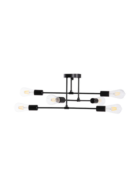 HomeMarkt Lighty Ceiling Light Black with E27 Socket 51x51x23cm