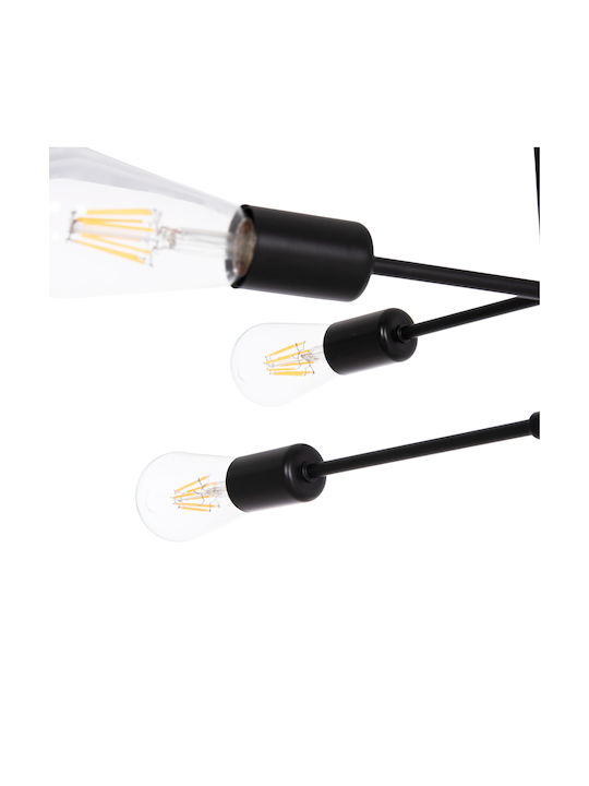 HomeMarkt Lighty Ceiling Light Black with E27 Socket 51x51x23cm
