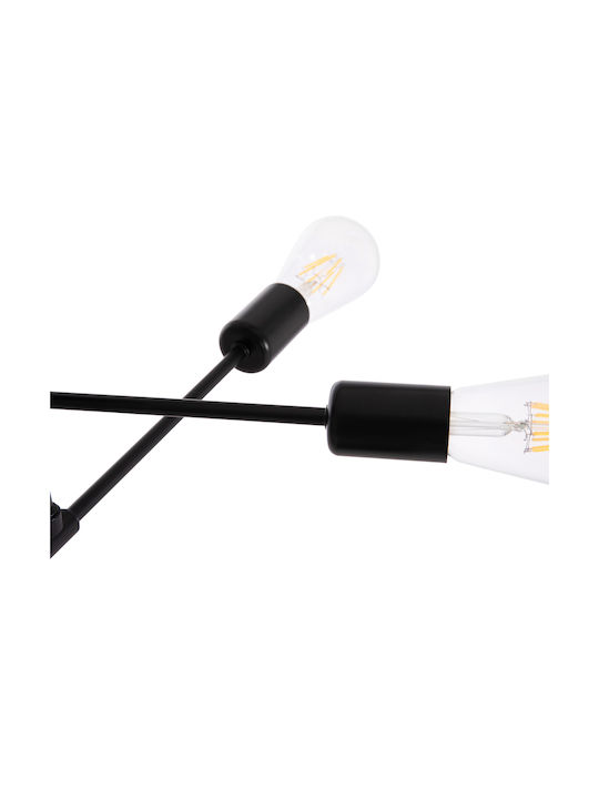 HomeMarkt Lighty Ceiling Light Black with E27 Socket 51x51x23cm