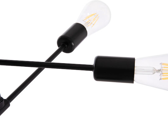 HomeMarkt Lighty Ceiling Light Black with E27 Socket 51x51x23cm