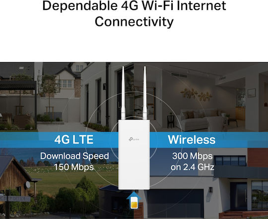 TP-LINK TL-MR100 Outdoor v1 Ασύρματο 4G Router