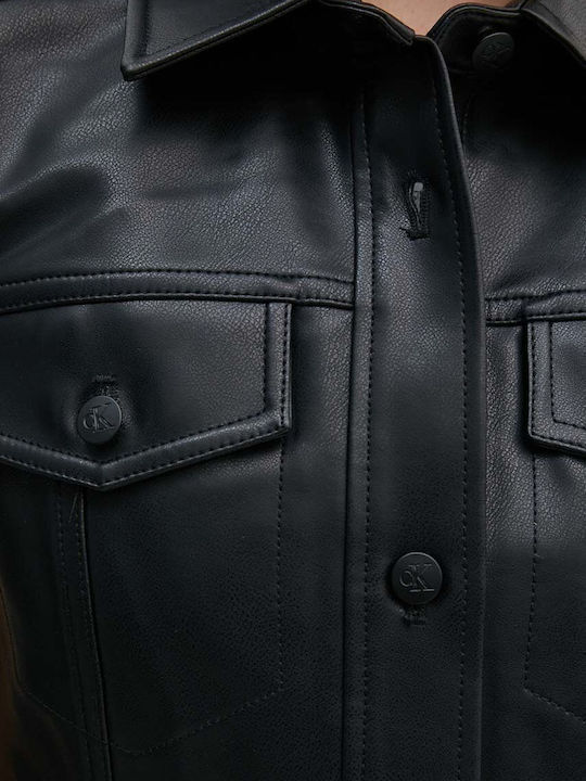 Midi Abendkleid Leder Schwarz