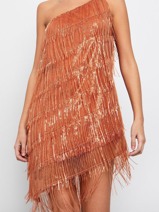 Summer Mini Evening Dress Peach
