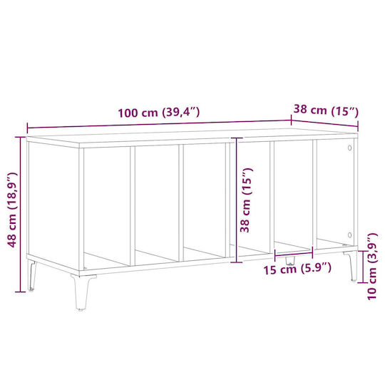 vidaXL Shelves Hi-Fi Furniture Black 38x100x48cm