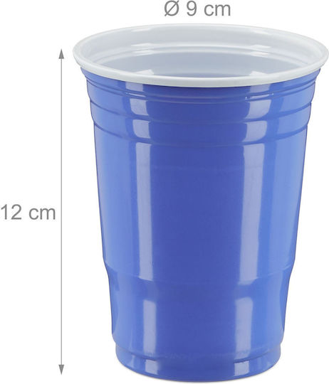 Relaxdays Einwegbecher Kunststoff Blau 480ml