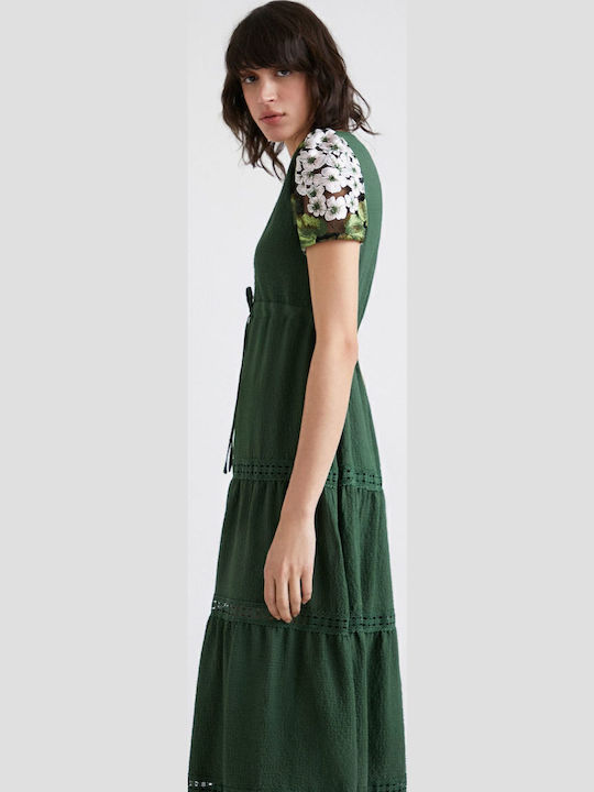 Gingy Summer Midi Dress Green