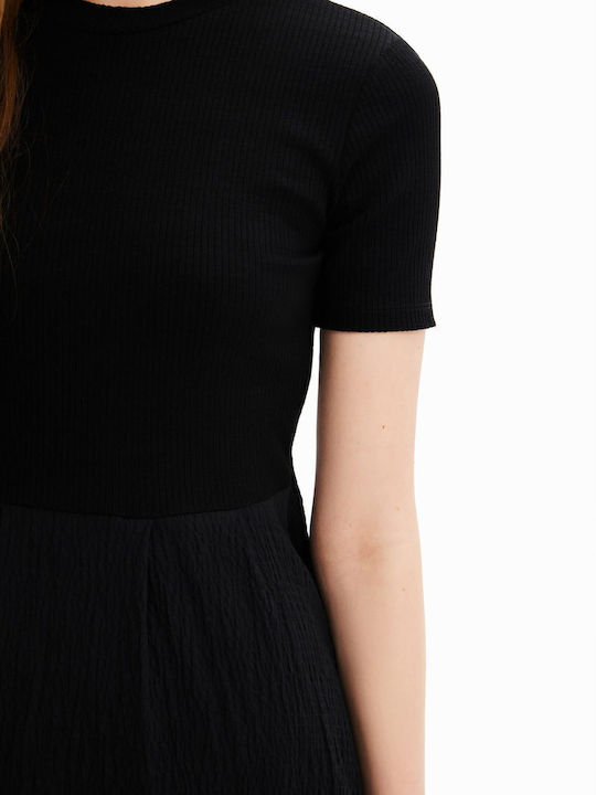 Victoria Summer Midi Dress with Ruffles Black
