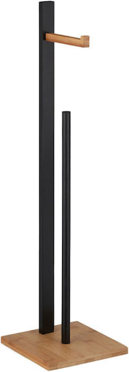 Relaxdays Paper Holder Bamboo Black