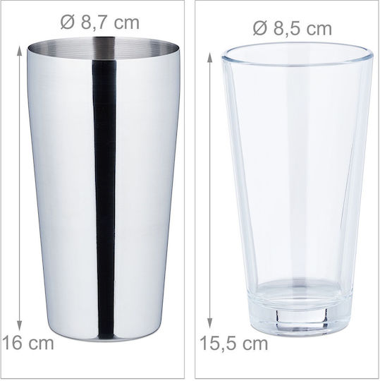 Relaxdays Boston Shaker cu Capacitate 600ml