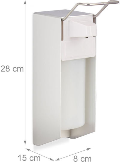 Relaxdays Επιτοίχιο Dispenser Πλαστικό Λευκό 500ml