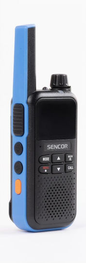 Sencor SMR 700 Walkie Talkie 2W with Monochrome Screen Set of 2pcs In Blue Color