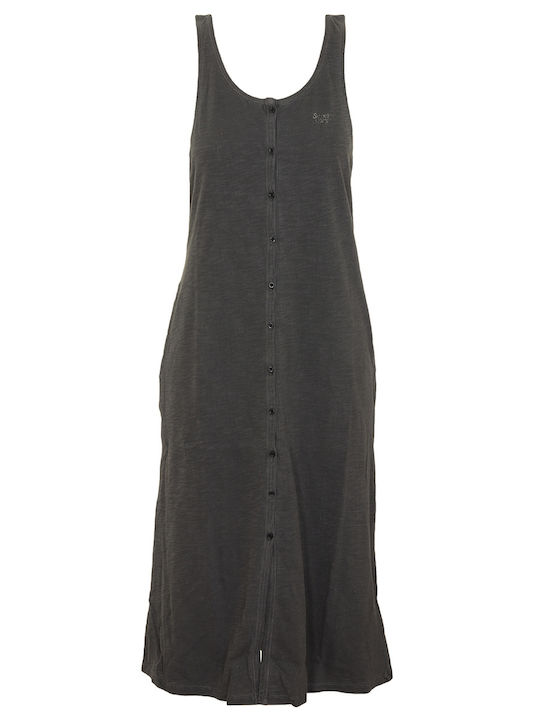 Καλοκαιρινό Midi Σεμιζιέ Φόρεμα Washed Black