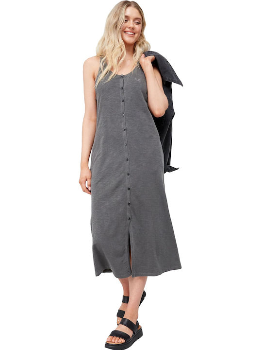 Καλοκαιρινό Midi Σεμιζιέ Φόρεμα Washed Black