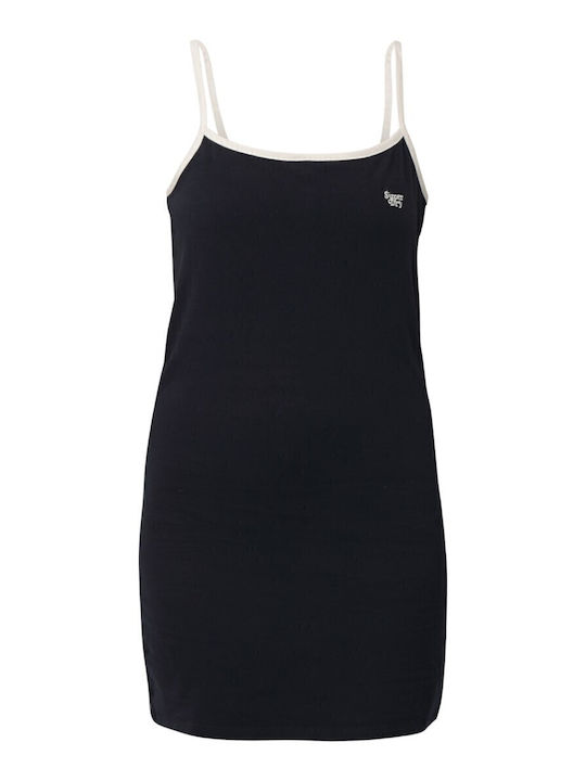 Summer Mini Athletic Dress with Spaghetti Straps Navy Blue