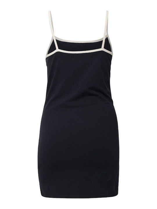 Summer Mini Athletic Dress with Spaghetti Straps Navy Blue