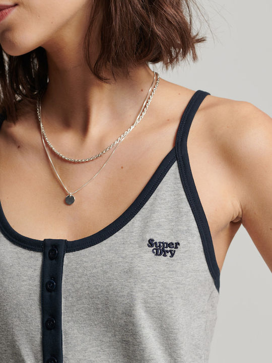 Summer Midi Slip Dress with Tearing Gray