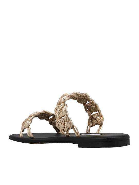 Women's Flat Sandals in Gold Color