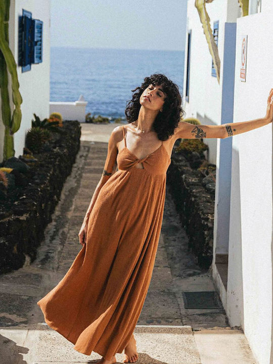 Καλοκαιρινό Maxi Φόρεμα Doeskin Beige