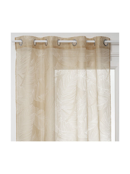 Devo Beige Curtain with Grommets 140x240cm