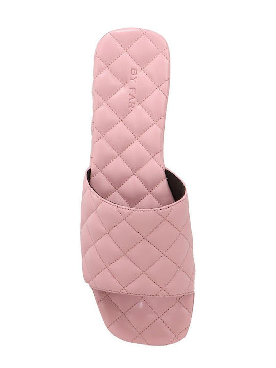 Leather Women's Flat Sandals in Pink Color