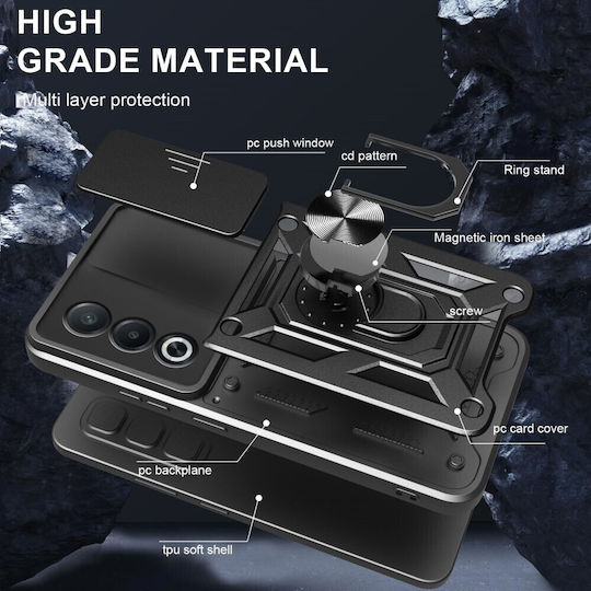 Sliding Camera Back Cover Plastic Black (Oppo A80 5G)