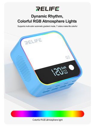 Relife Suport de Încărcare GaN cu 4 Porturi USB-A și 4 Porturi USB-C 120W Livrarea energiei în culoarea Albastru (Q2)