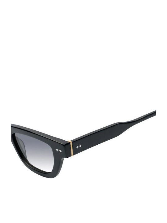 De Sunglasses Viii Unisex Sunglasses with Black Plastic Frame and Gray Gradient Lens VIII-NOIR-50