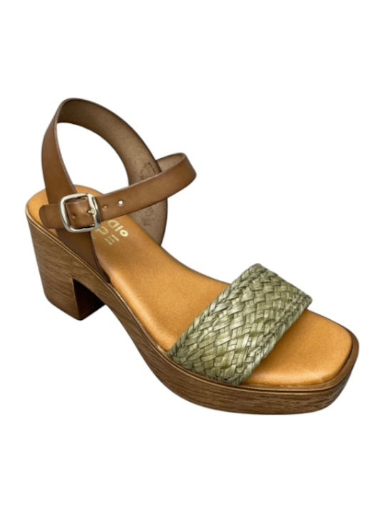Leather Sandals Anatomic Khaki