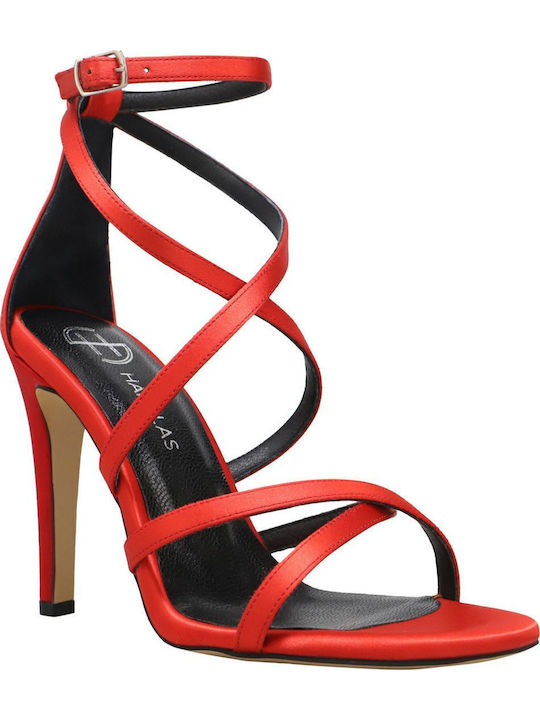 Stoff Sandalen Rot
