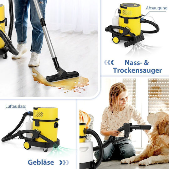 Costway ES10361DE Ηλεκτρική Σκούπα 1200W με Κάδο 4lt Κίτρινη