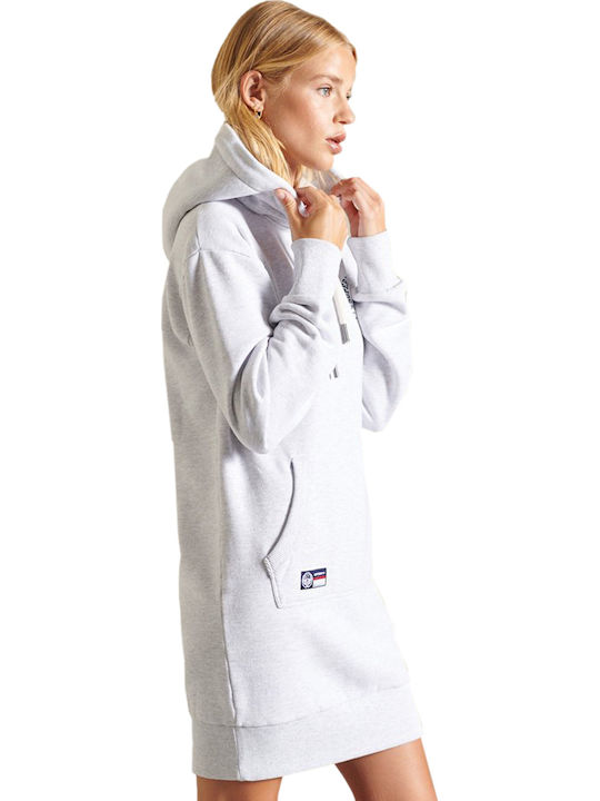 Track & Field Mini Athletic Dress Long Sleeve Hooded Grey