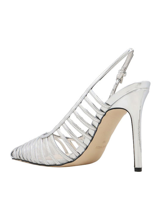 Pumps mit hohem Absatz Silber