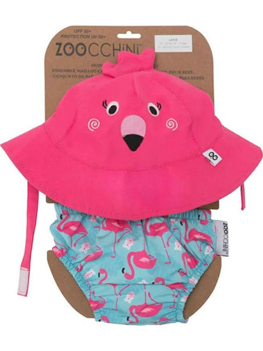 Zoocchini Kinder Badeanzug Bademoden-Set mit Hut Rosa
