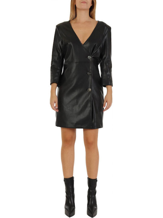 Rochie Mini De Seară Piele Neagră