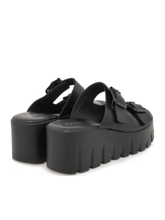 Women's Synthetic Leather Platform Shoes Black