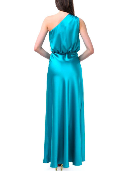 Лятно Maxi Рокля за Сватба и Кръщене Сатен Emerald
