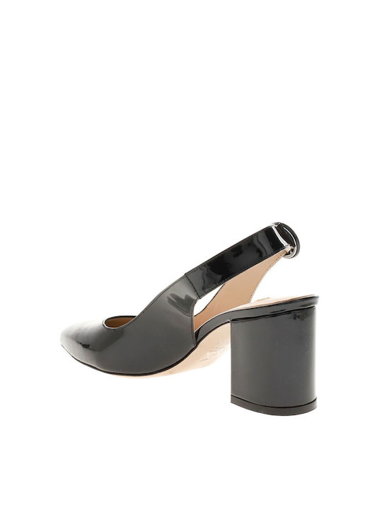 Patent Leather Black Medium Heels