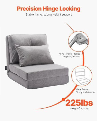 Relax Armchair Gray 55x167x105cm