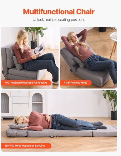 Relax Armchair Gray 55x167x105cm