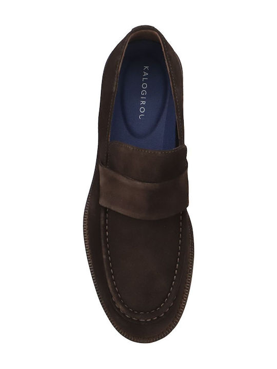Suede Ανδρικά Loafers σε Καφέ Χρώμα