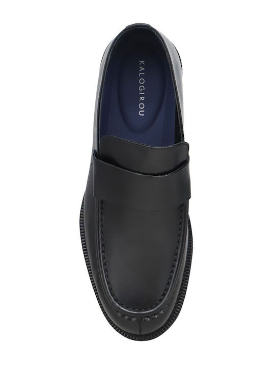 Δερμάτινα Ανδρικά Loafers σε Μαύρο Χρώμα